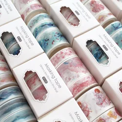 Bandes Washi série océan, 3 rouleaux/boîte, stickers Kawaii, rubans de masquage créatifs, matériaux de décoration pour bricolage et Scrapbooking 