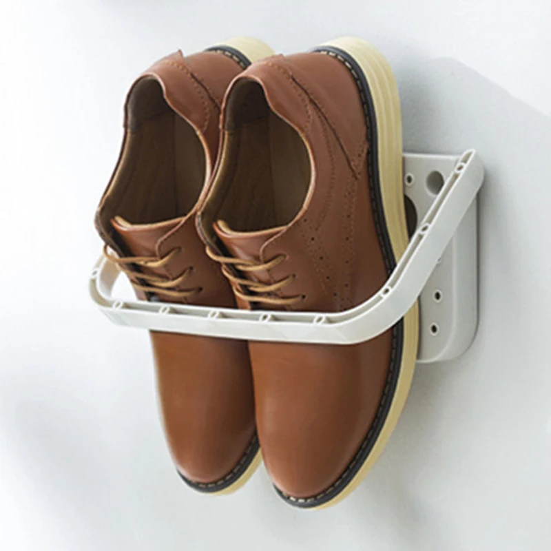 Dust-proof Storage Shoe Rack Save Space Punch-free Bathroom Plastic Wall-mounted Storage Holders Racks 2