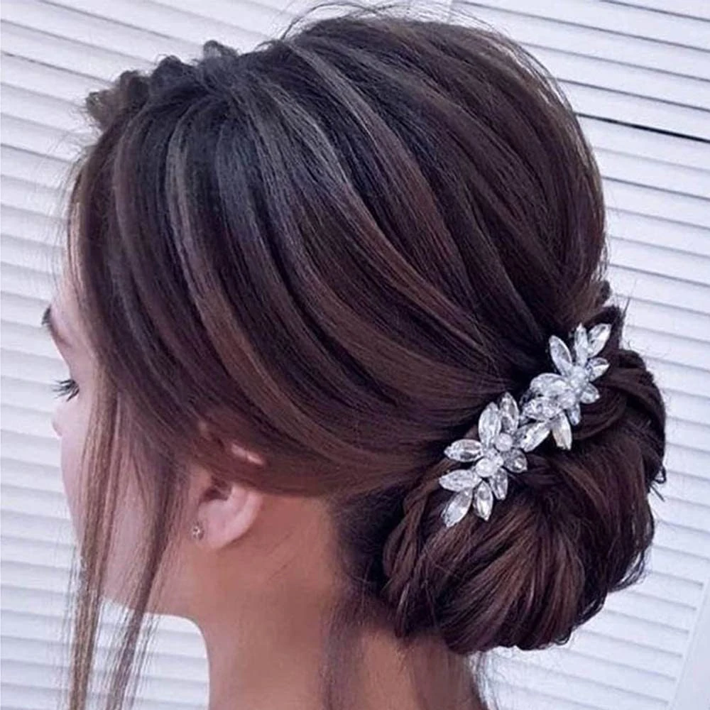 سباركلي حجر الراين اللؤلؤ المشابك المعدنية الزفاف...