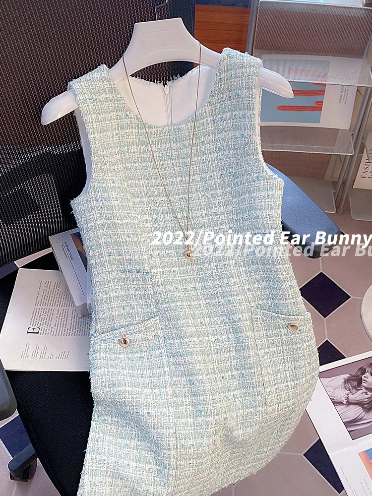 

Small Fragrance Sleeveless Temperament French Dress Small stature Slim Fit Summer Fashion Dress This Year