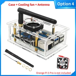 Transparent Acrylic Protective Case with Optional Cooling Fan and Antenna for Enhanced Active Cooling (Option 4)