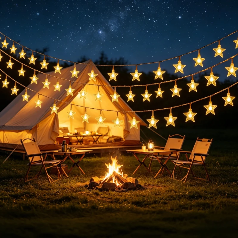 Outdoor Star LED String Lights - Decorative Garland for Parties, Weddings, and Home Gardens