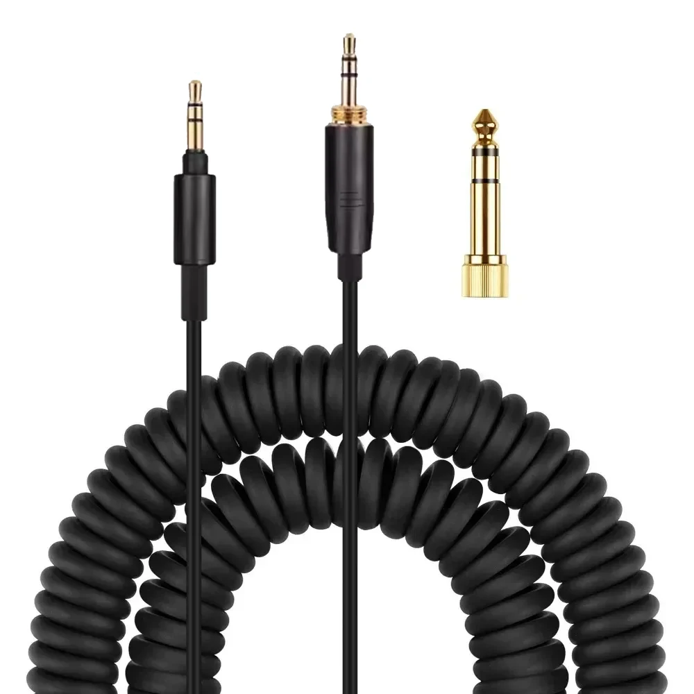Replacement Spring Coiled 6.35mm Cable Extension Cord For Audio Technica ATH-M50xBT2 ATH-M20xBT ATH-S700BT ATH-S220BT Headphones