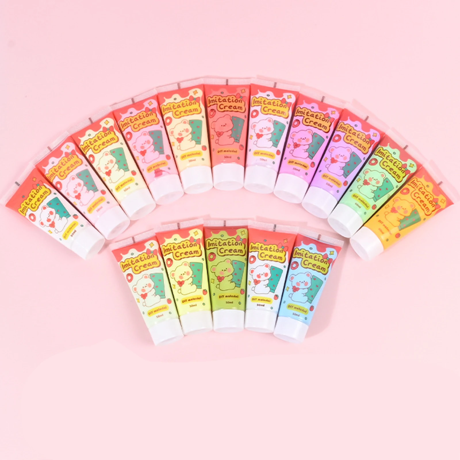 Liquid glue Craft supplies 6Pcs Simulation Whipped Cream Glue Set 50G Imitation Cream Glue For DIY Phone Case Hair Clip Art Craft Projects Making