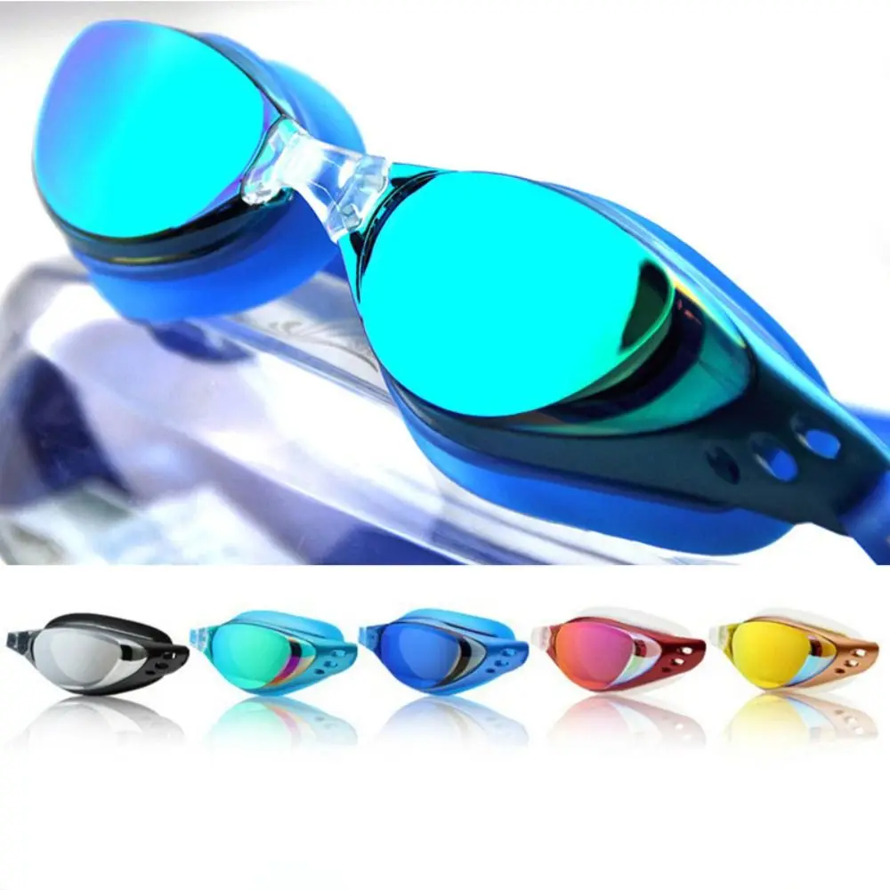 

Водонепроницаемые очки для плавания унисекс, регулируемые очки для плавания с гальваническим покрытием и защитой от УФ-лучей, силиконовые очки для плавания с защитой от протекания