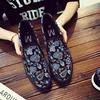 New Autumn Floral Trend Casual Korean Lazy Shoes Low-help Breathable Men's Classic Canvas Slip-On Shoes Sneakers Men 6