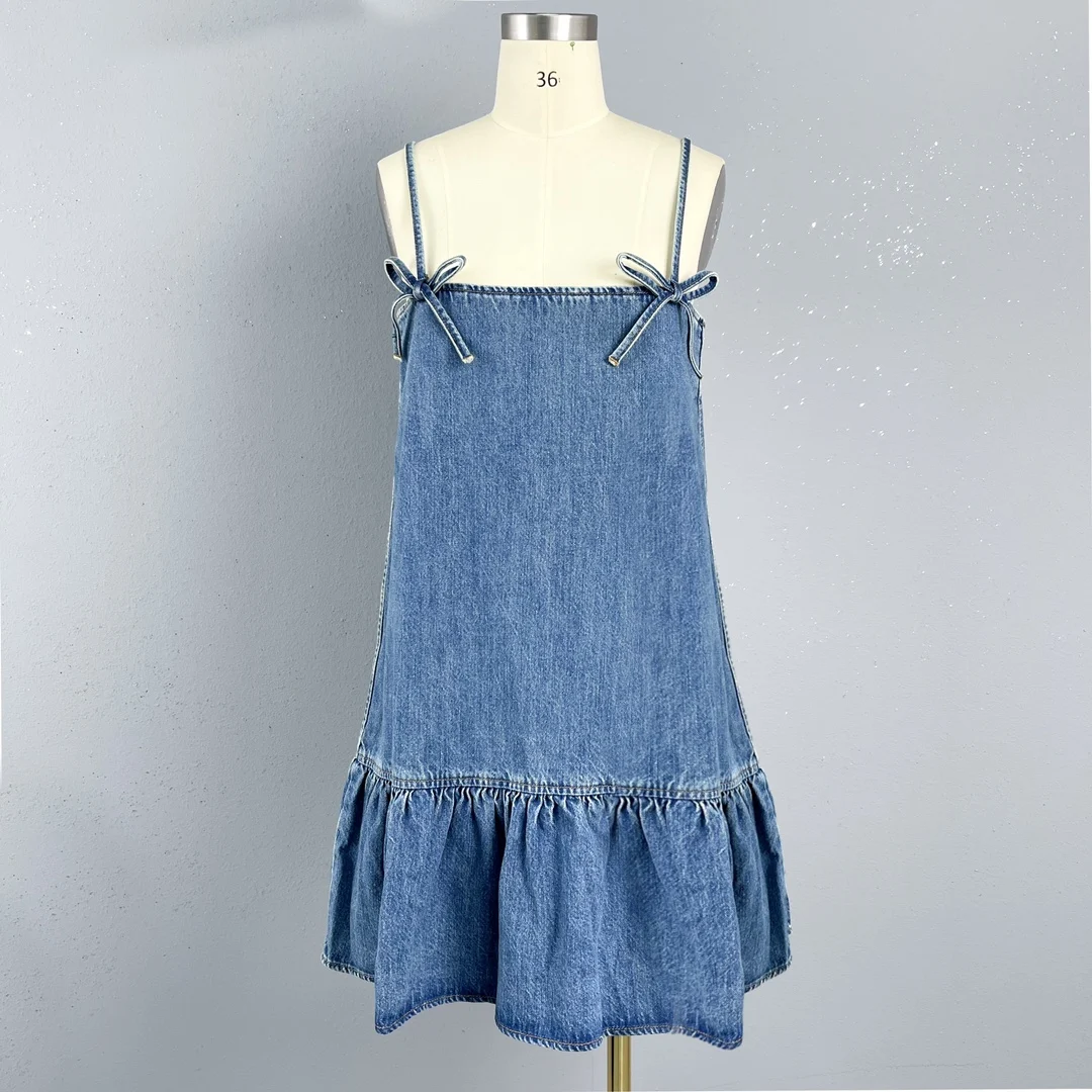 

New bow denim dress for spring/Summer 2024 04058