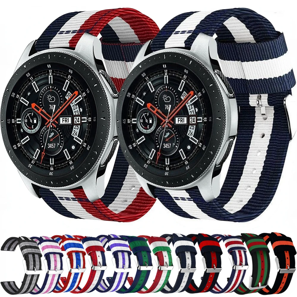 

22mm 20mm Nylon Strap for Samsung Galaxy Watch 3/4/5/Active 2/Gear S3/Huawei Watch GT/2/3/Pro Bracelet Wristband for Amazfit GTR