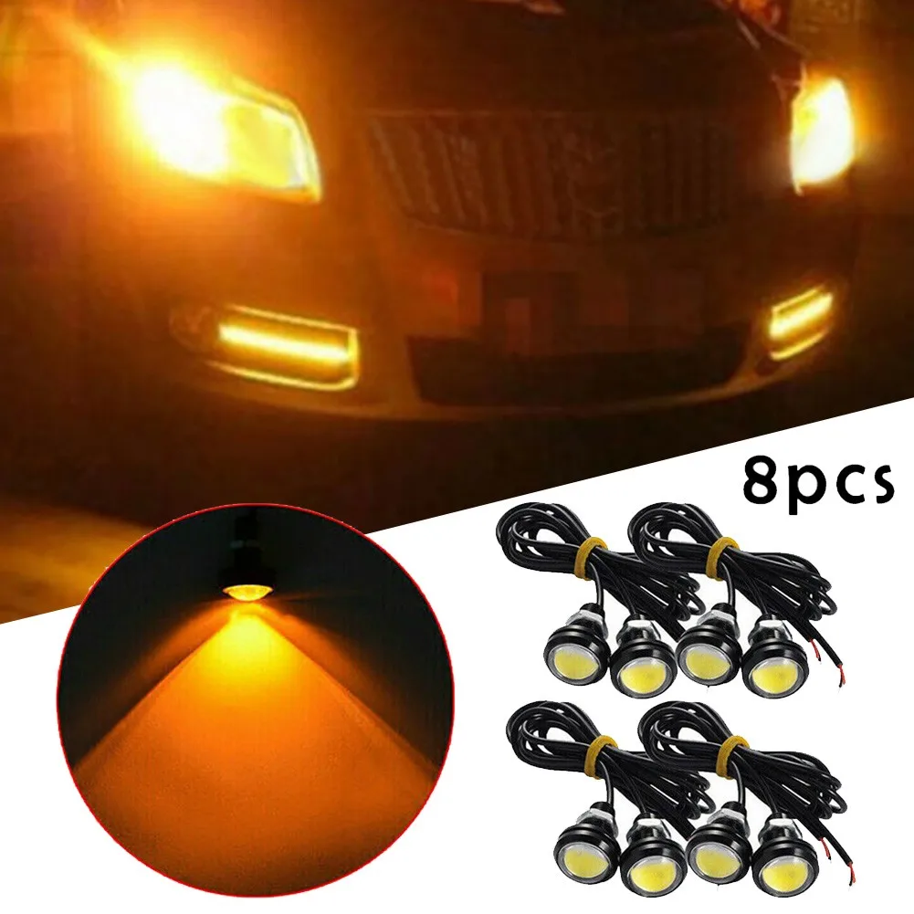 

For Ford Raptor Style Grille Light Kit Parts Replacement Amber Exterior Replaces Truck Universal 12V 3000k 8pcs