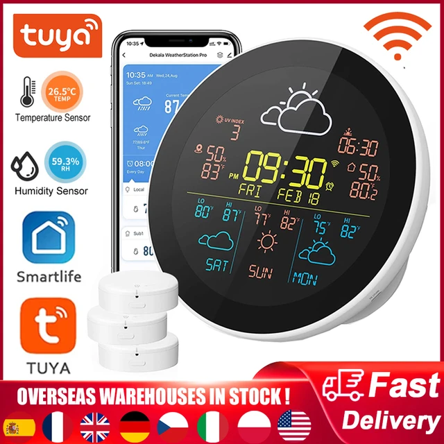 Station météo numérique transparente, température et humidité, compteur,  réveil, prévisions météo, intérieur, extérieur, hygrothermographe -  AliExpress