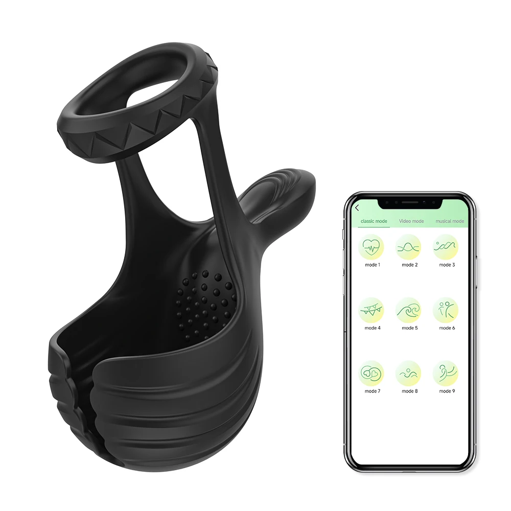 Vibrating Penis Cock Ring Silicone Stronger Erection Sex Toy 10 Vibration Modes Perineum Testicles Stimulation Mens Vibrator