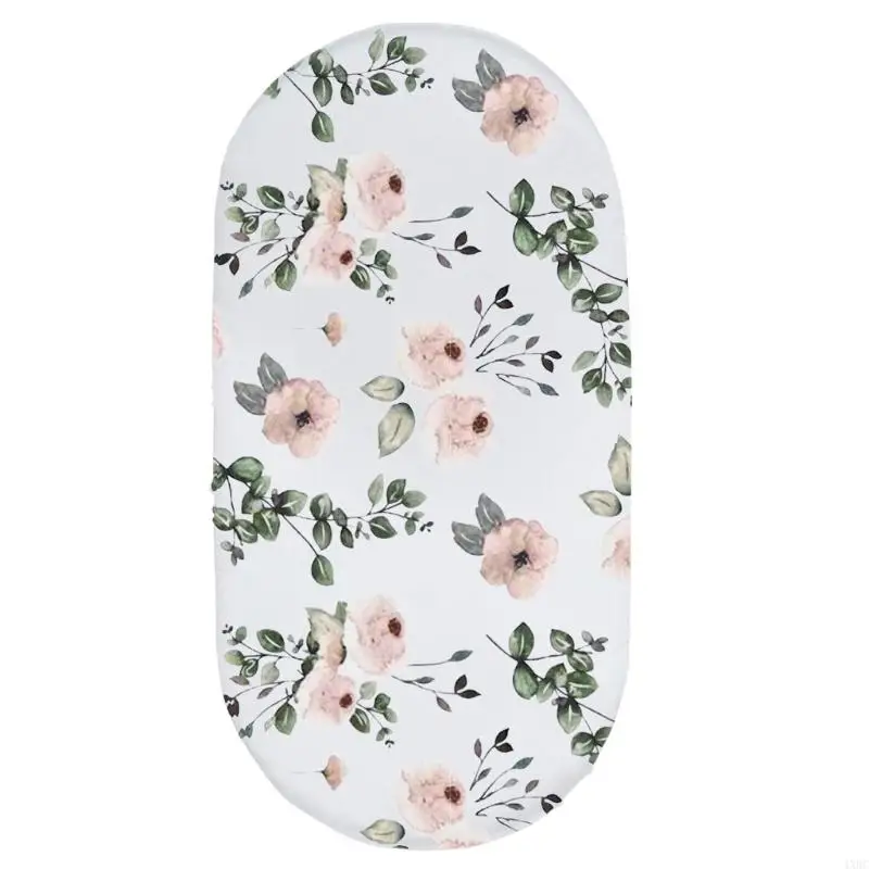 Fitted Bassinet Sheet Cotton Fitted Sheet for Cradle Basket Pad Sheets Changing Mat Cover Crib Bed Protector Case 4XBC