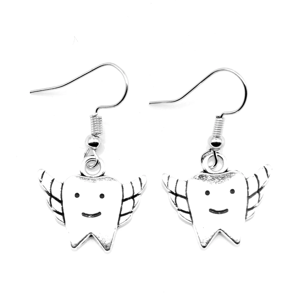

1 Pair Tooth Fairy Vintage Earrings Design Jewelri 17x20mm