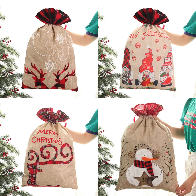 

Oversized Vintage Natural Burlap Hessia Gift Candy Bags Wedding Party Favor Pouch Birthday Supplies Drawstrings Jute Gift Bags