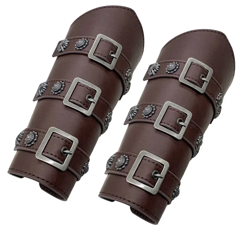 Medieval Bracer Vikings Costume Halloween Accessory Armor Adult Wrist Archer Gauntlet Larp Knight Leather Bracelet for Men
