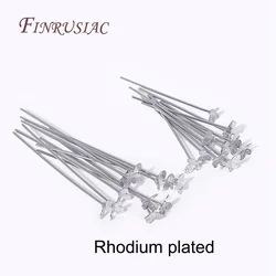 Elegant 18K Gold - Plated Brass Flower Pins for DIY Jewelry Creations - Set of 10/20 Pieces (Rhodium Plated - 40mm)