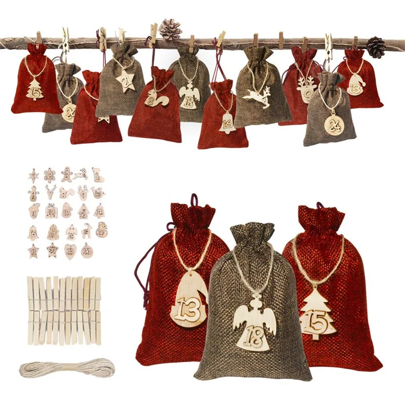 Christmas Advent Calendar 24pcs Christmas Advent Calendar Bags