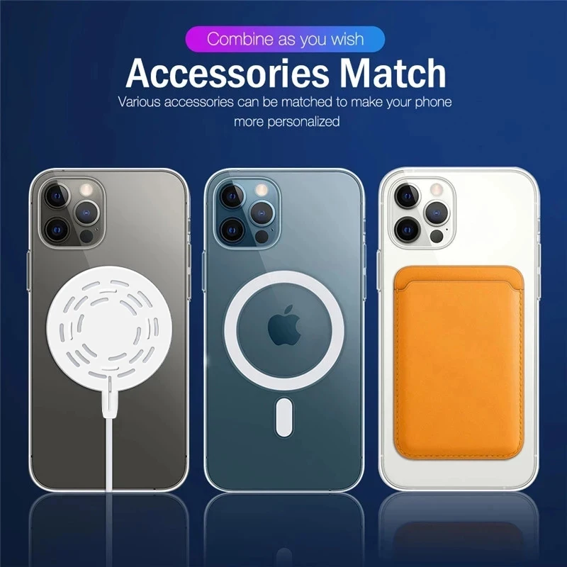 For Magsafe Apple Original Magnetic Leather Card Holder Wallet Case For iPhone 15 14 Pro Max 8 Plus Phone Cover Bag Accessories