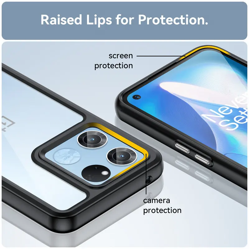 Oneplus Ace Racing Edition Case Heavy Duty Drop Protection Silicone Bumper Clear Back Cover Hard Case for Oneplus Ace Racing 5G 6