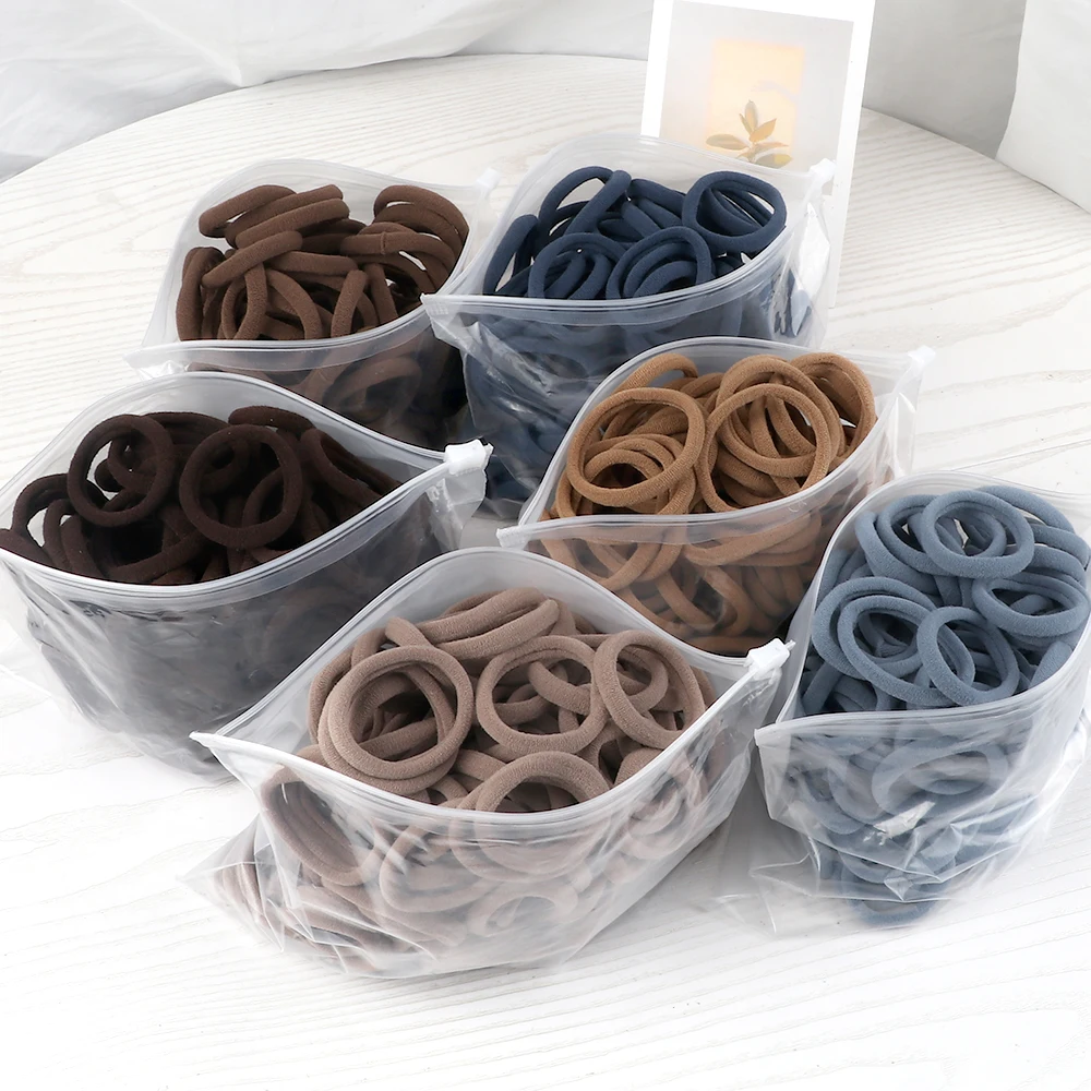 Bulk Pack Black and Gray Seamless Hair Bands - Durable Fashionable Elastics
