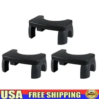 Portable Black Toilet Stool Set of 3 Adults Children Bathroom Potty Lifting Legs Smooth Defecation Easy Clean Anti Slip 8.66"D x 1