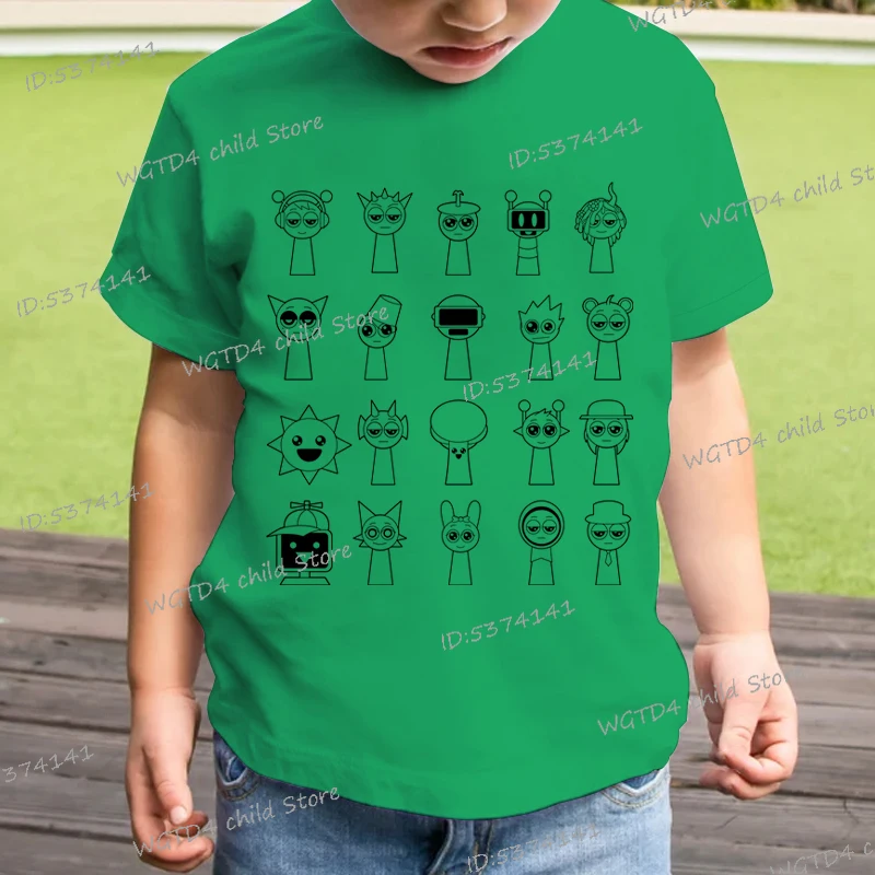 Sprunki Cartoon T-shirt Kids Incredibox Game Anime Clothes Boys Girls Luminous Tees Short Sleeve Fashion Funny Sprunki Tops Gift 5