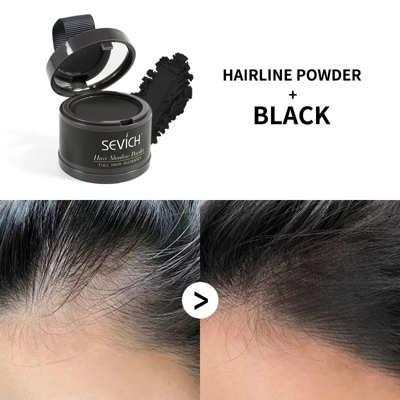 Sevich Waterproof Hair Line Powder 4g Natural Instant Hairline Shadow Powder Black Root Cover Up Forehead Hair Makeup Concealer hair building powder hair coloring product