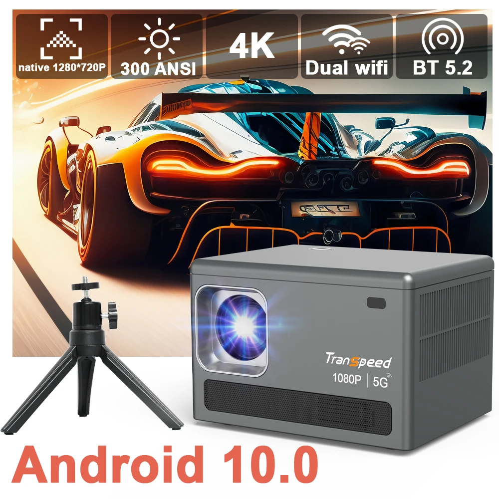 Transpeed-proyector-300ANSI-Android-10-0-soporte-4K-incluye-soporte-de ...