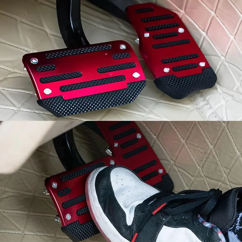 Aluminum Automatic Transmission Car Pedal Cover Universal Brake Fuel Gas Foot Pad Set Kit Non-Slip Tools
