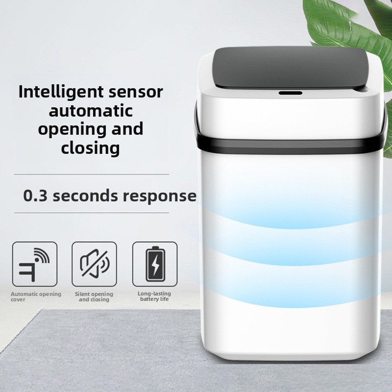 13L Smart Sensor Trash Can Fully Automatic Waterproof for Kitchen Living Room Household Bathroom Toilet Garbage Bin Dustbin
