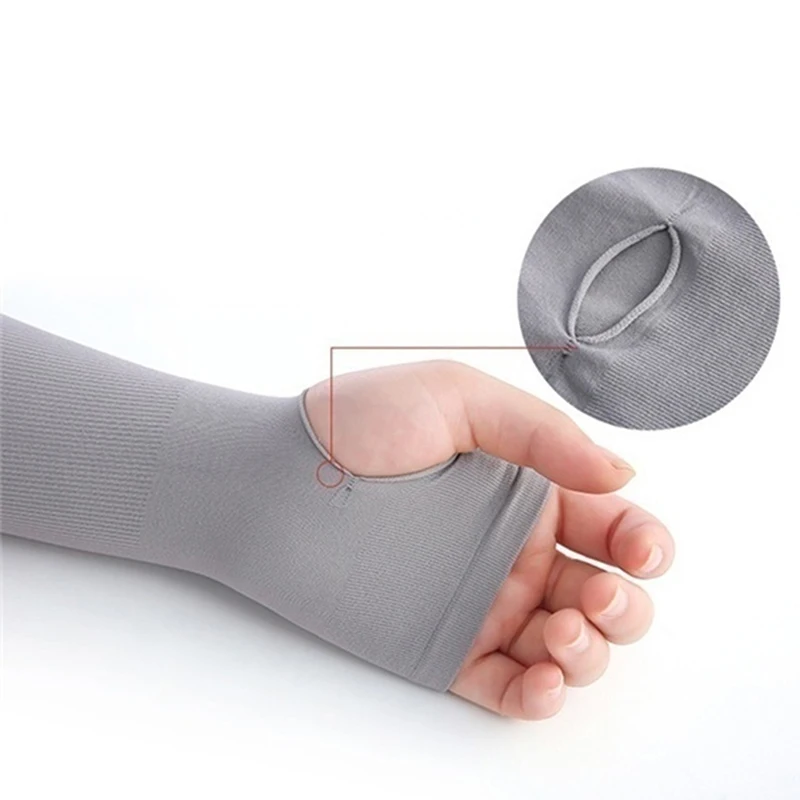 Riding Arm Sleeves UV Sun Protect Anti-slip Ice Silk Sleeve Sunscreen Cuff Summer Solid Color Men Women Gloves Outdoor New