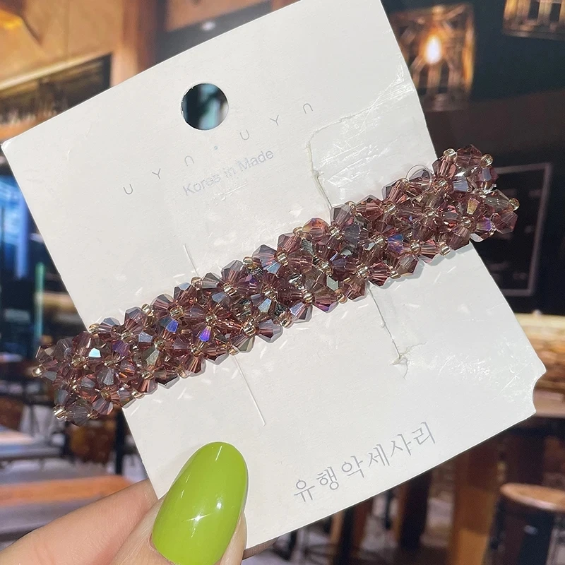 Mode Kristall Frühling Haar Clips Pins Handgemachte Perlen Haar Barrettes Für Frauen Mädchen Mode Einfache Haar Zubehör Kopfbedeckungen – Detail 9