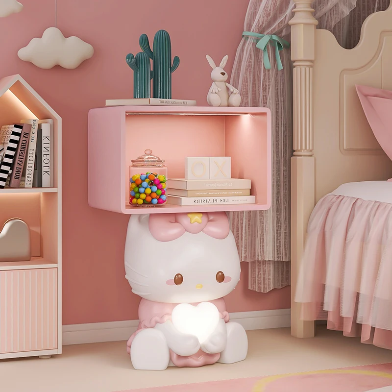 Home Decor Cat Statue Bedside Table Floor Decor Home Furniture Animal Sculpture Nightstands Bedroom Furniture Small Storage Rack