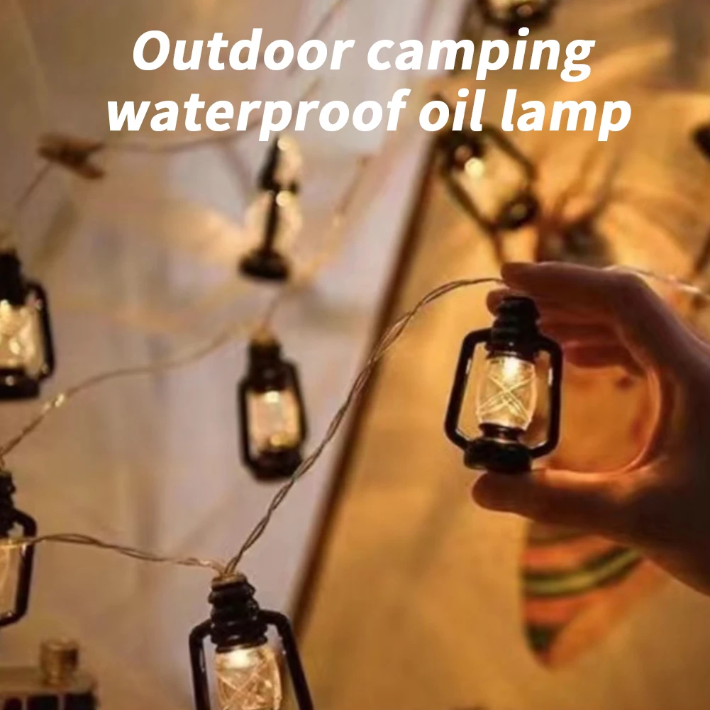 

LED String Light Retro Kerosene Lamp With Battery Box For Patio Garden Home Christmas Wedding Party Indoor Outdoor Decoration