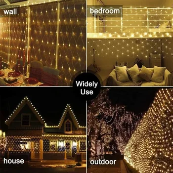 3x2m LED Solar String Net Mesh Licht 8 Modi wasserdichte Outdoor Girlande Lampe für Weihnachts feier Terrasse Hinterhof Garten Dekor — изображение 4