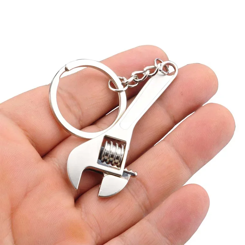 Simulation Tool Keychain Metal Wrench Car Gift Pendant Adjustable