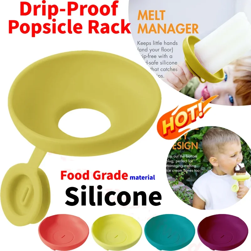 Anti-Drip Ice Cream Bracket Silicone Portable Popsicle Protector Reusable Mess-Free Frozen Treats Holder for Summer Days