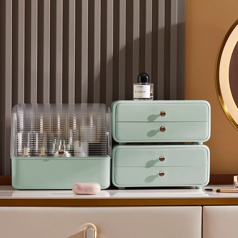 

Organizer for Brushes Vanity Case for Cosmetics Desktop Drawer Style Plastic Storage Container Light Luxury Dustproof