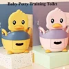 Potty Training Seat Toilet Household Cartoon Duck Type Clamshell Armrest Waist Guard Children's Toilet  Baby Toilet Supplies 1