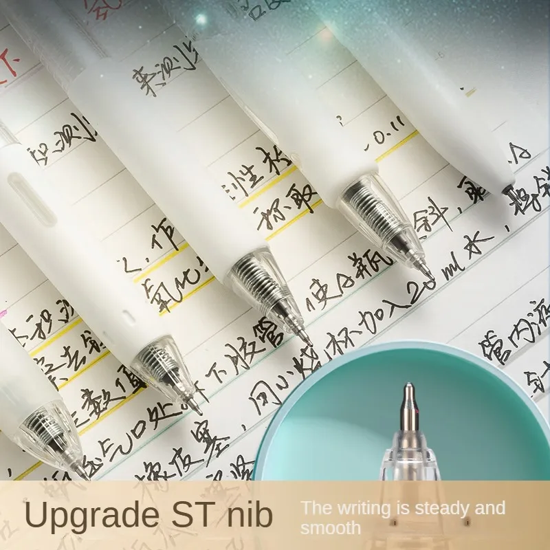 M&G 5pcs Gel Pen 0.5mm Black Gel Pens Quick-drying ST Tip Signature Pen White Pens for Students Exam Office 5