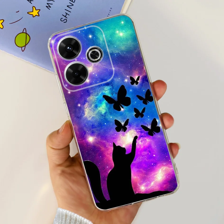 2024 Fashion Tulip Flower & Butterfly Soft Silicone Clear Phone Case