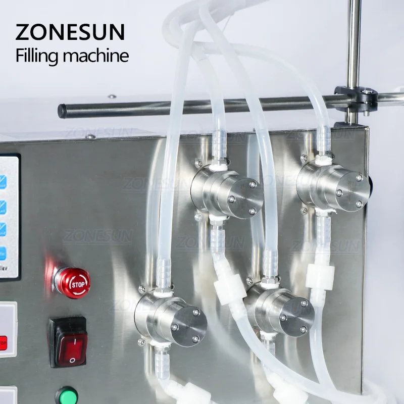 ZONESUN – Machine de remplissage semi-automatique à quatre têtes, ZS-YTMP4S, huile essentielle, encre, bouteille d'eau liquide, cosmétique, pompe magnétique