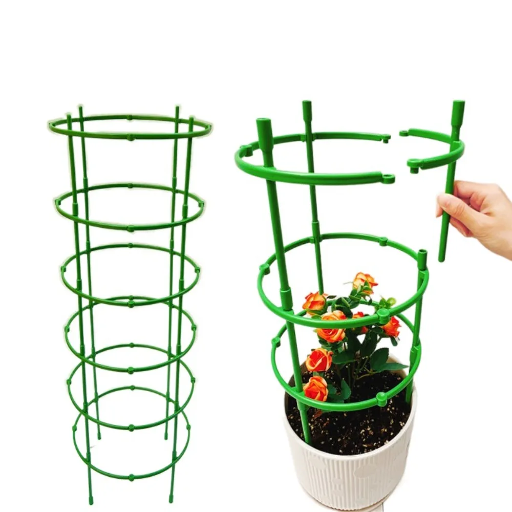3 Set Plant Support Pile Half Round Climbing Vines Stake Bonsai Fixing Rod Garden Plant Stake Holder Flower Ring Support Rack
