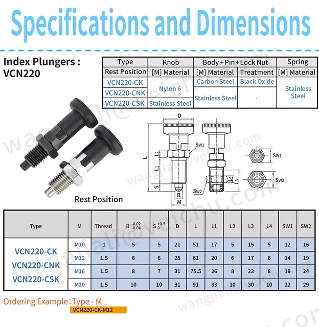 2 Pistoncelli A Molla In Acciaio Inox - Sgancio Rapido Con Maniglia Zigrinata, Filettatura M8 - Foto 11