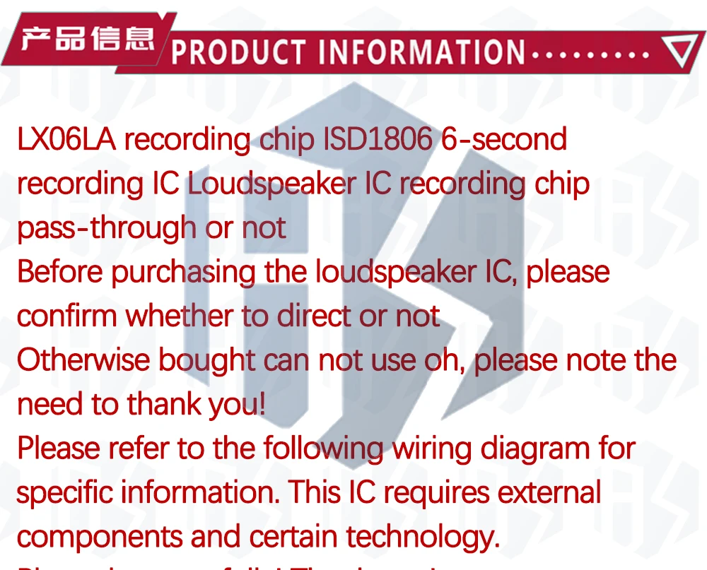 1~20PCS EGBO ISD1806 LX06LA 6 ~ 10 SEC Lautsprecher-Kernplatine Hi-Fi-Aufnahme-IC-Chip – Detail 2
