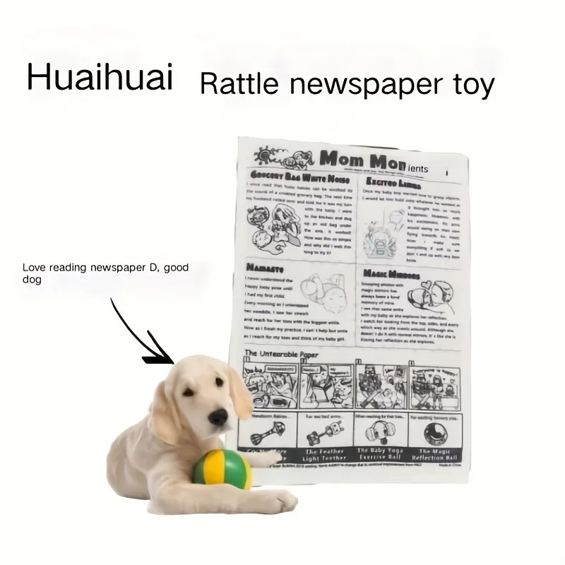 Pet Dog Newspaper Toy, Chew Durable Squeaky Toy Interactive Dog Teeth Molar Toys 5