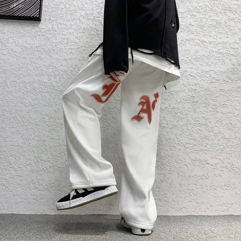 

2022 Men's High Street Fashion Casual Pants Leisure Letter Printing Trousers Hip Hop Style Elastic Waist Joggers Sweatpants