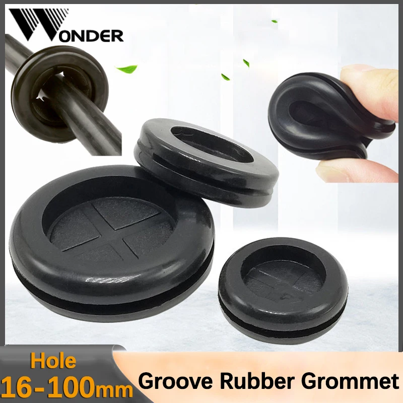 

Groove Rubber Grommet Blanking Hole Wiring Cable Gasket Rubber Seal Assortment Set Protects Wire Cable Hardware Tool 16-100mm