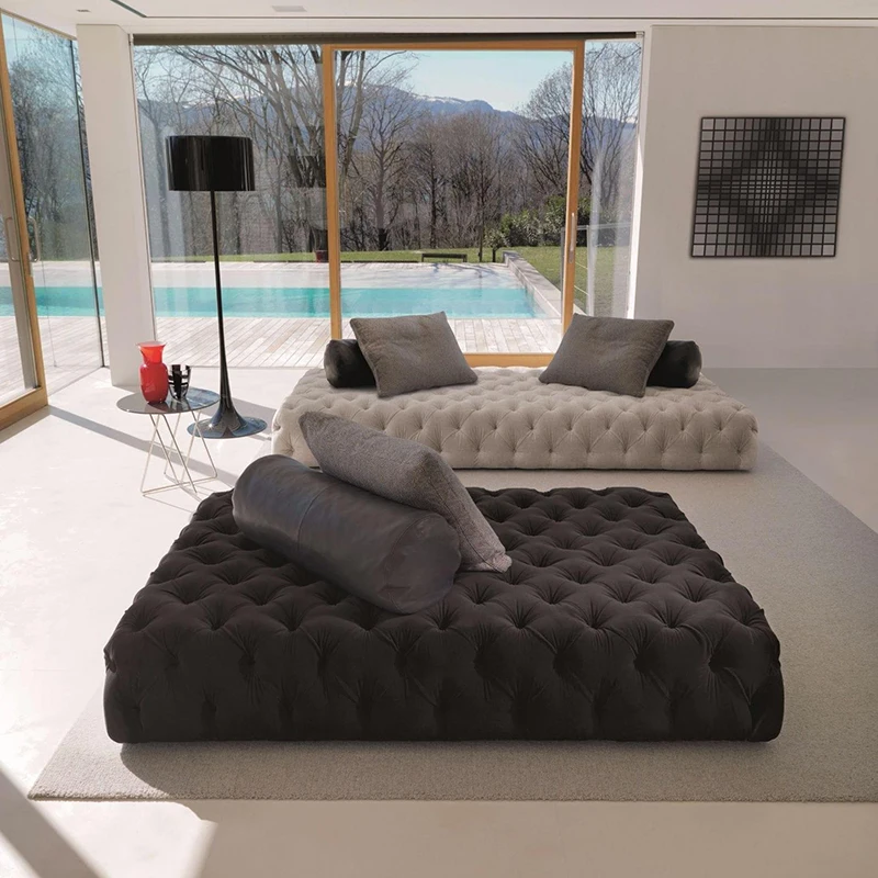 

Leather Sofa Stool Living Room Art-Sofa Shopping Mall Hotel Stool Cloakroom Shoes Changing Bedroom Bed End Stool