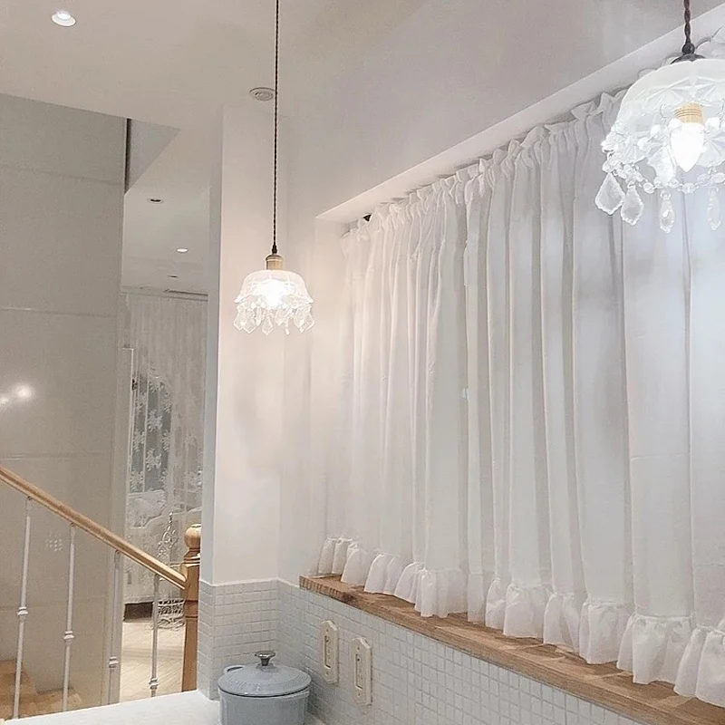 

White Sheer Curtains Voile Drapes Small Cafe Curtain Window Treatment Rod Pocket Light Filtering for Living Room Bedroom 1 Panel